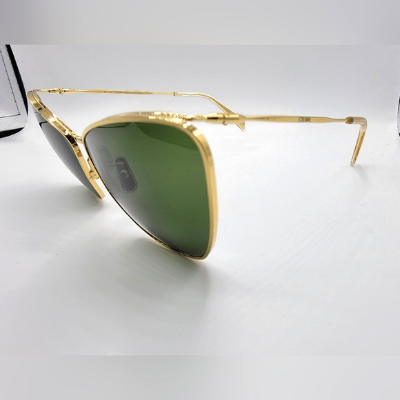 Celine Gold Metal Cat Eye Sunglasses Authentic Model cl40069u 30n 61 16140 3 - Picture 15 of 16